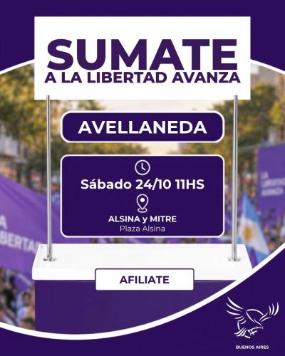 La Libertad Avanza Avellaneda realizará una jornada de afiliación masiva junto al resto de la Provincia de Buenos Aires.